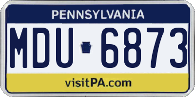 PA license plate MDU6873