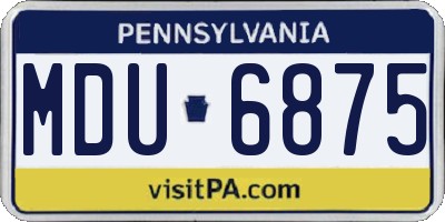 PA license plate MDU6875