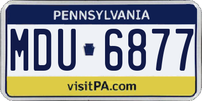 PA license plate MDU6877