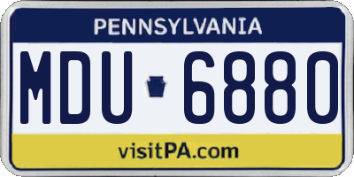 PA license plate MDU6880