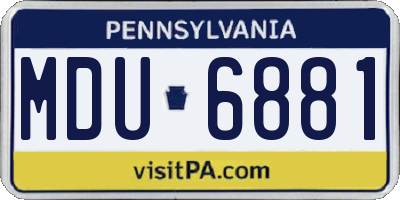 PA license plate MDU6881
