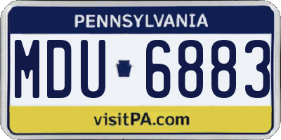 PA license plate MDU6883