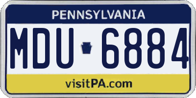 PA license plate MDU6884