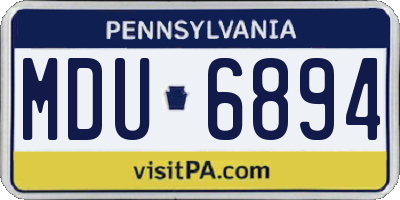 PA license plate MDU6894
