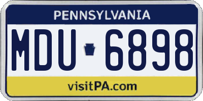 PA license plate MDU6898