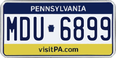 PA license plate MDU6899