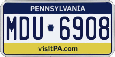 PA license plate MDU6908