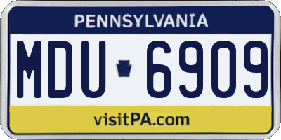 PA license plate MDU6909