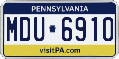 PA license plate MDU6910