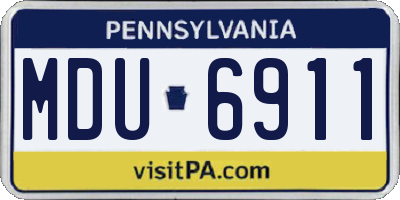 PA license plate MDU6911