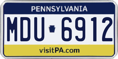 PA license plate MDU6912