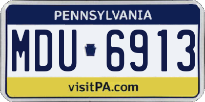 PA license plate MDU6913