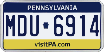 PA license plate MDU6914