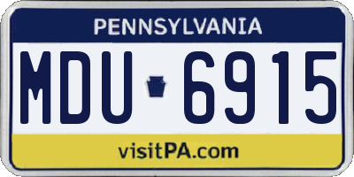 PA license plate MDU6915