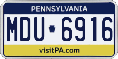 PA license plate MDU6916