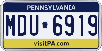 PA license plate MDU6919