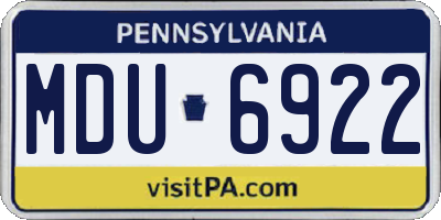 PA license plate MDU6922