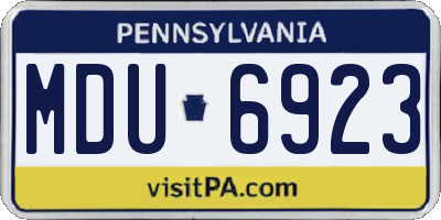 PA license plate MDU6923