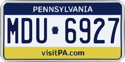 PA license plate MDU6927