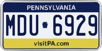 PA license plate MDU6929