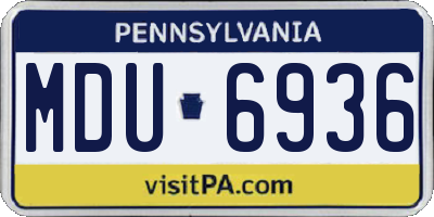 PA license plate MDU6936