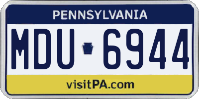 PA license plate MDU6944