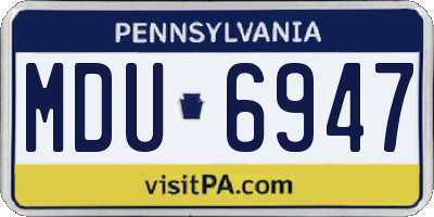PA license plate MDU6947