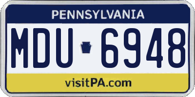PA license plate MDU6948