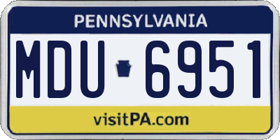 PA license plate MDU6951