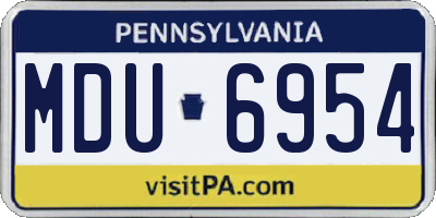 PA license plate MDU6954