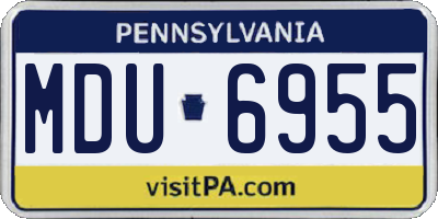 PA license plate MDU6955