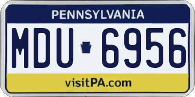 PA license plate MDU6956