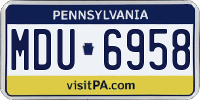 PA license plate MDU6958
