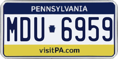 PA license plate MDU6959