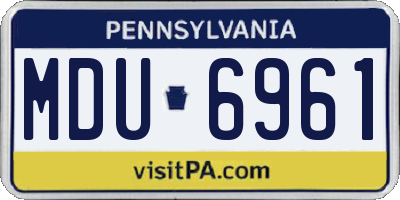 PA license plate MDU6961