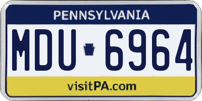 PA license plate MDU6964