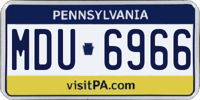 PA license plate MDU6966