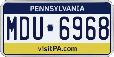 PA license plate MDU6968