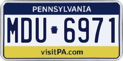 PA license plate MDU6971