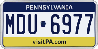 PA license plate MDU6977