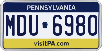 PA license plate MDU6980