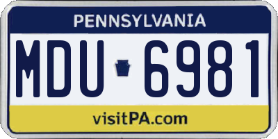 PA license plate MDU6981