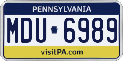PA license plate MDU6989