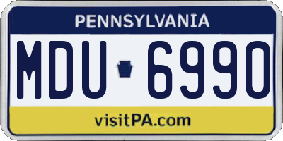 PA license plate MDU6990
