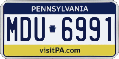 PA license plate MDU6991