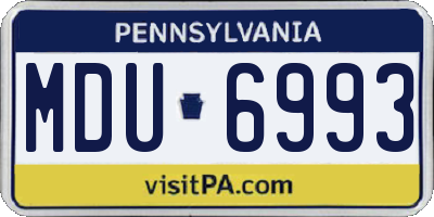 PA license plate MDU6993