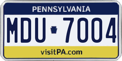 PA license plate MDU7004