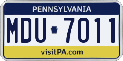 PA license plate MDU7011