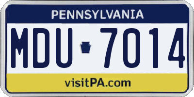 PA license plate MDU7014