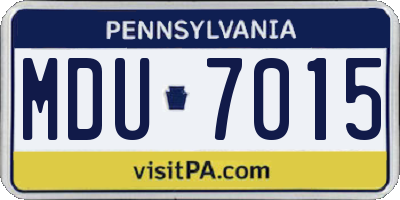 PA license plate MDU7015